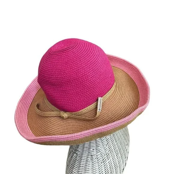 Columbia Flamingo Bay Straw hat in raspberry fizz NWT - Picture 3 of 8